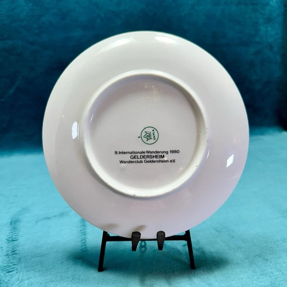 Vintage 1980 Kahla Germany Spring Plate Geldersheim Intl. Hike Frühlings Scene